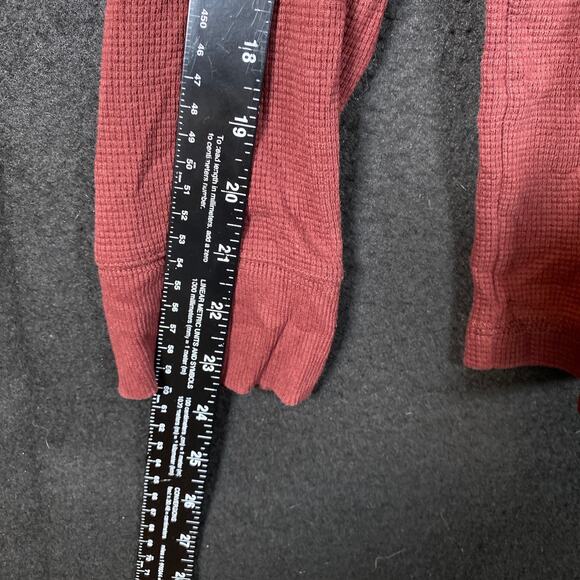 Eddie Bauer Mens Sweater Hoodie Maroon Pullover Henley Cotton Blend Small - Picture 8 of 11